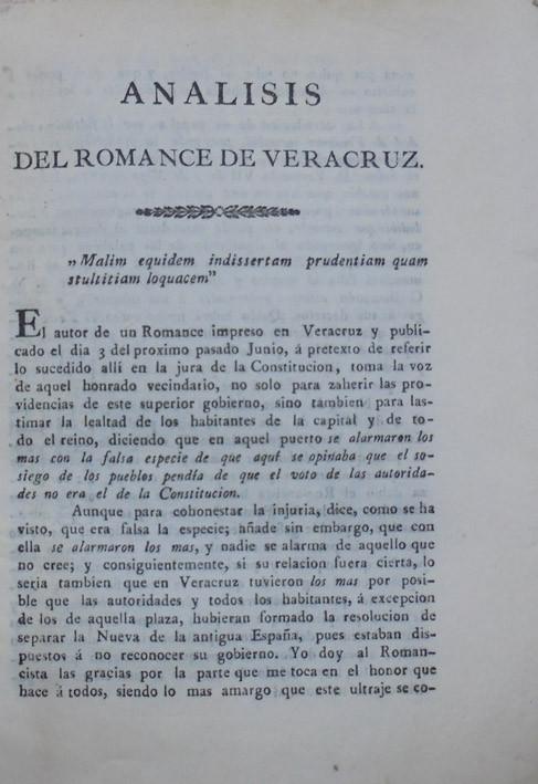 Análisis del romance de Veracruz