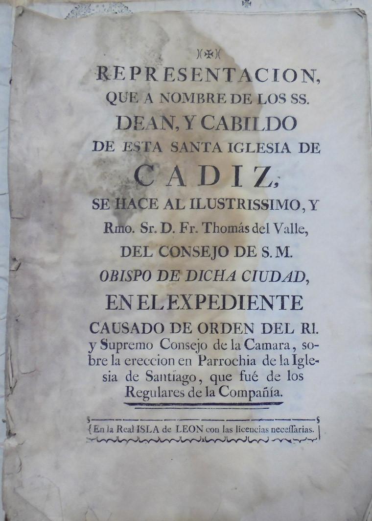 Representación de los SS. Dean y Cabildo de Cádiz