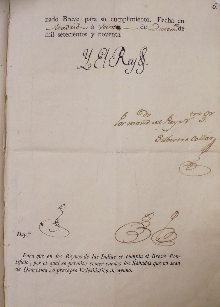 Disposición Real sobre Reynos de las Indias. 1790