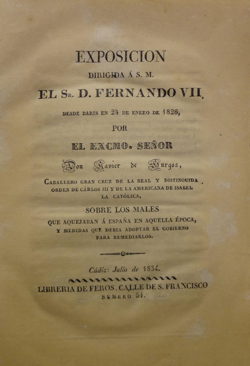 Exposición dirigida a D. Fernando VII