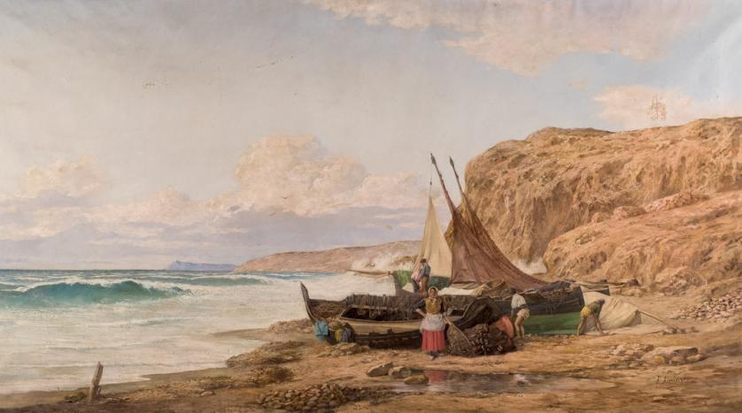 Federico Amérigo Rouviere. Pescadores en la playa