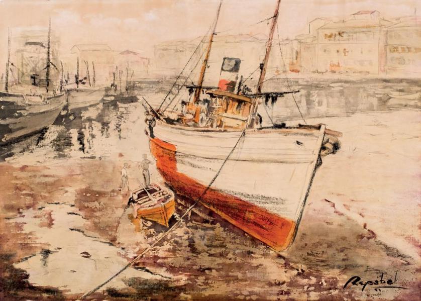 Jose Enrique Reyzábal. Barcas en el puerto