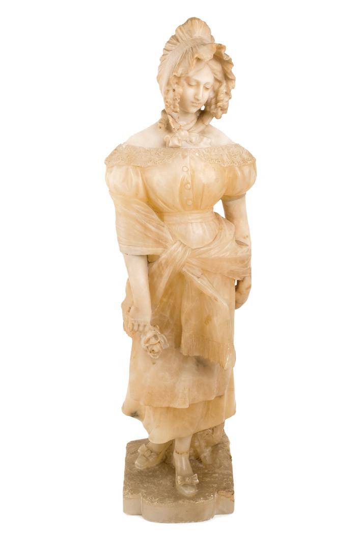 Figure in alabaster and Italian marble.