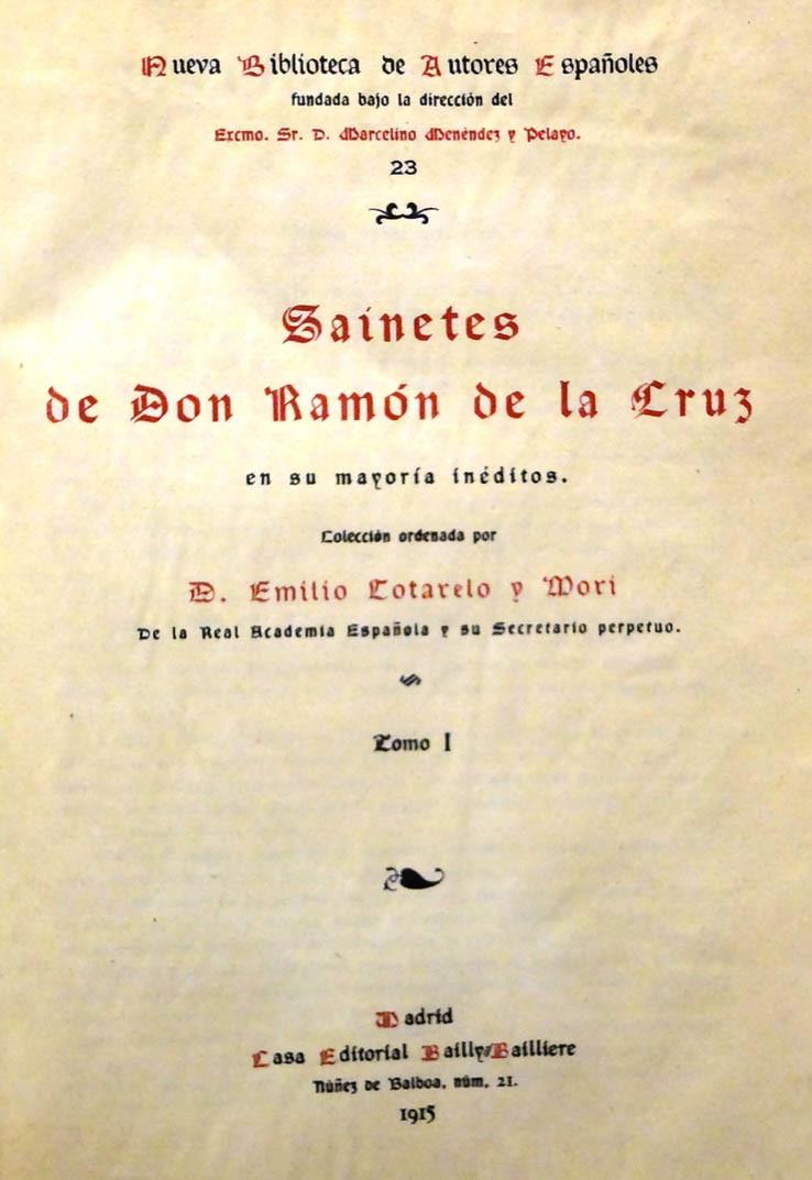 Sainetes de Don Ramón de la Cruz