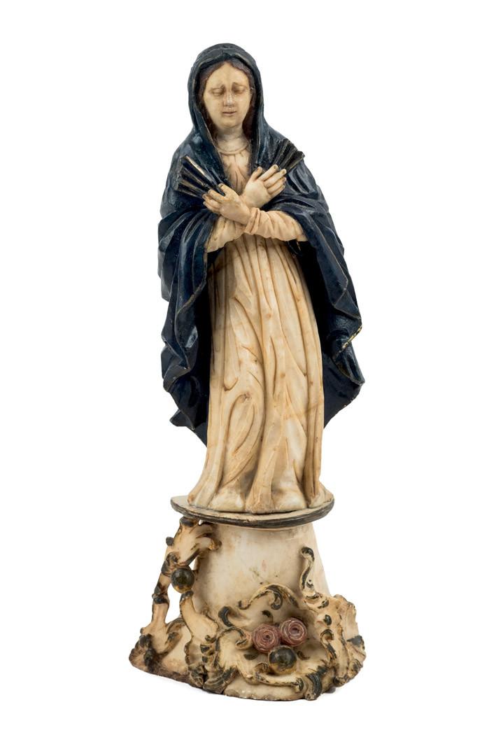Virgen en alabastro. Trápani S. XVIII