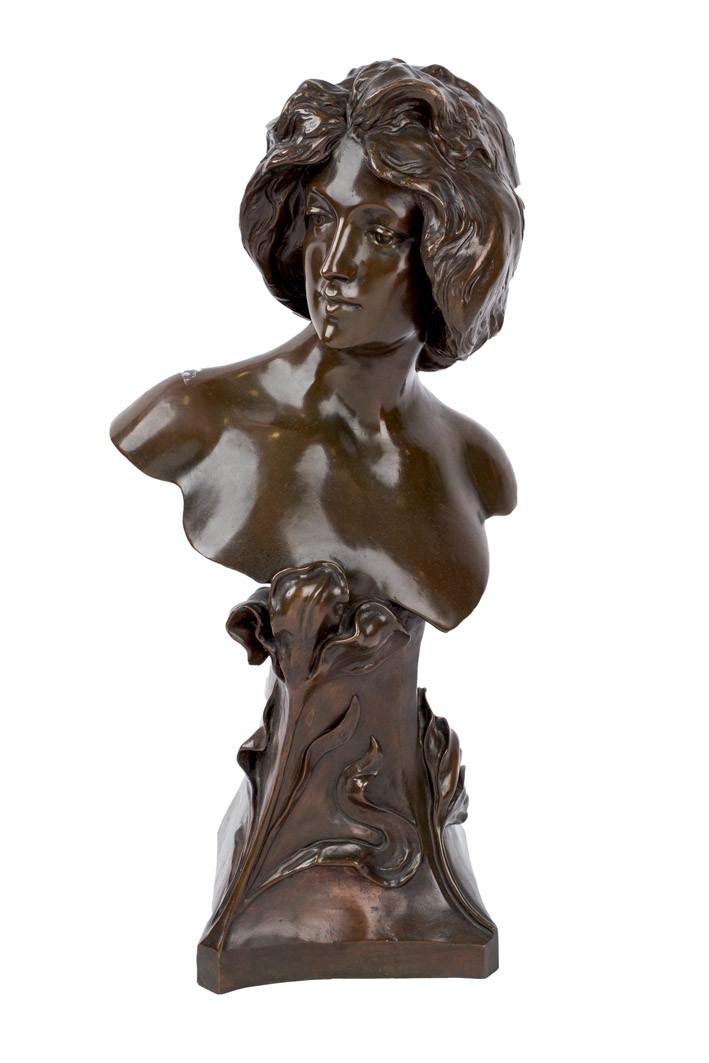 Busto femenino en bronce