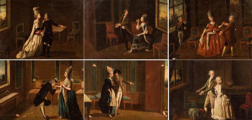 Escuela Europea S. XVIII. Seis escenas galantes