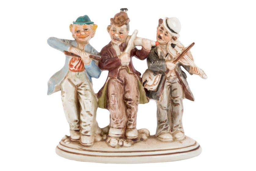 Tres músicos en porcelana. Alemania, h.1930