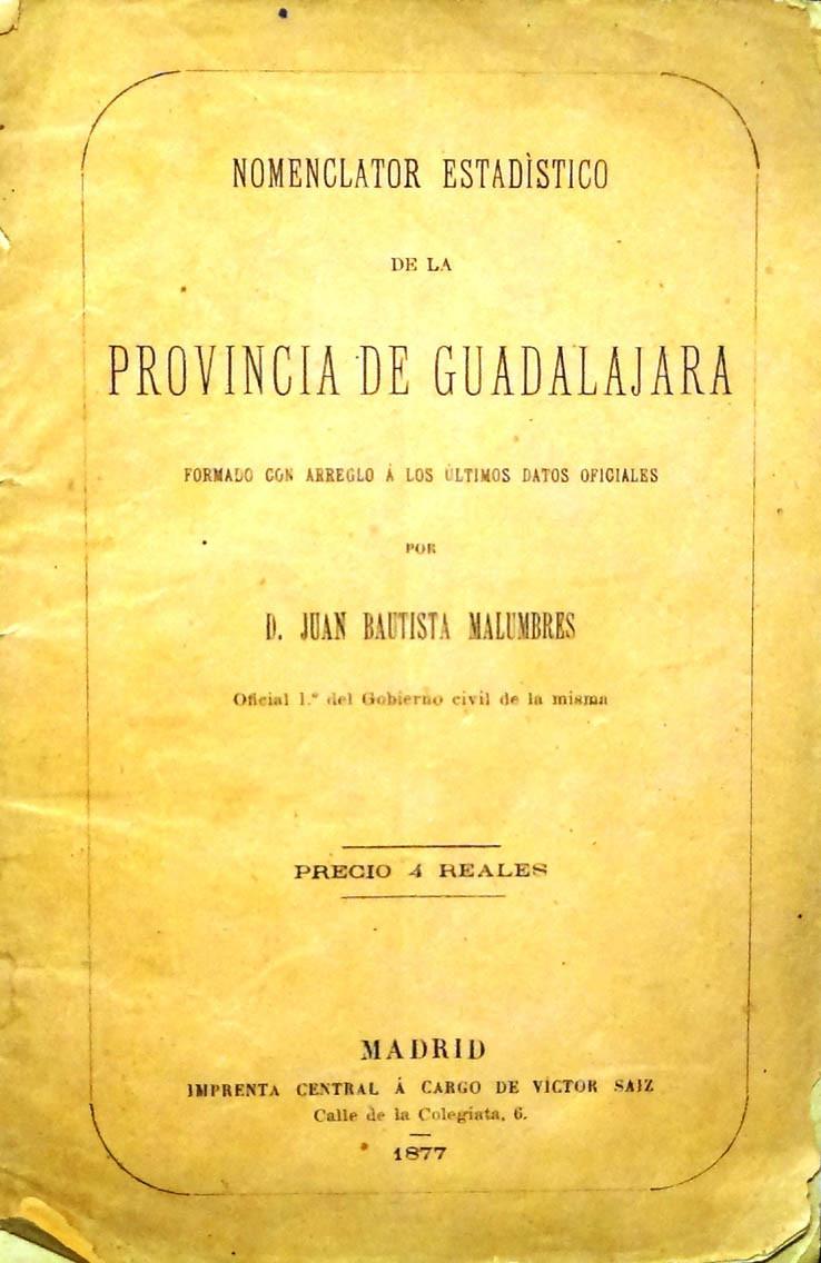 Nomenclator estadítico Provincia de Guadajara