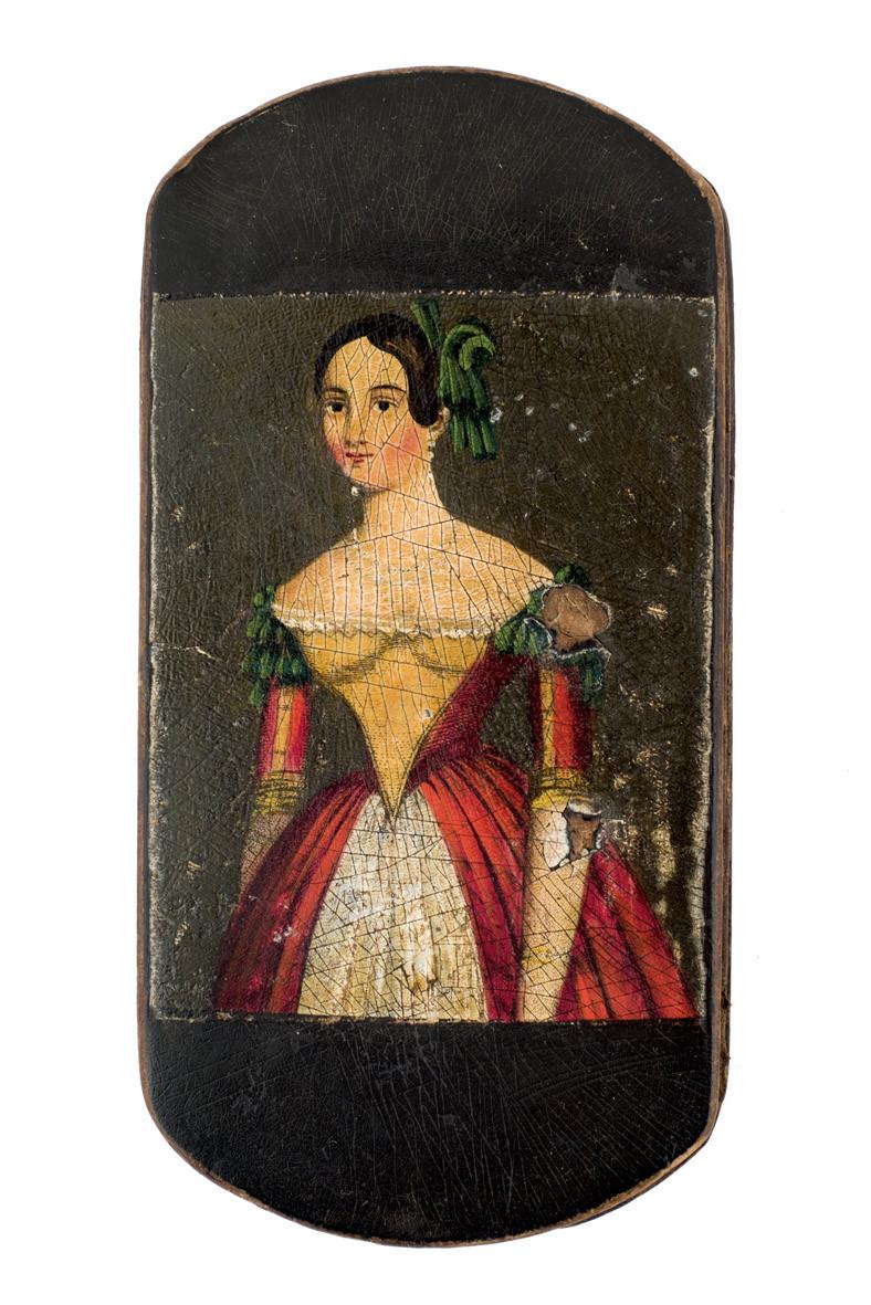 Glasses case painted. 19th Century