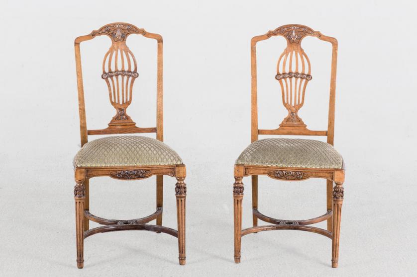 Seis sillas y dos butacas años 30