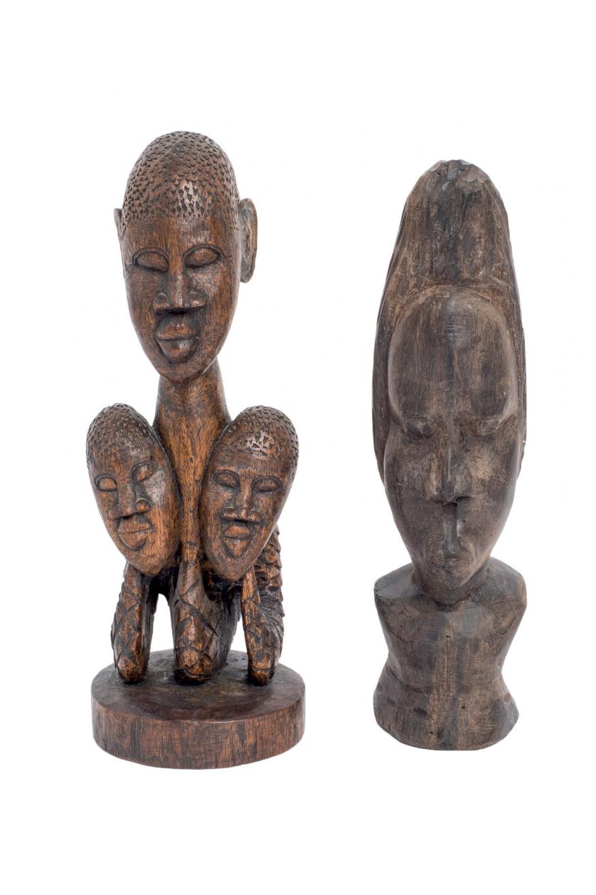Dos piezas africanas de madera. S. XX