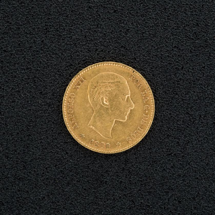 Moneda 25 pesetas Alfonso XII,1880