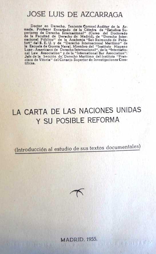 Azcarraga. The United Nations charter