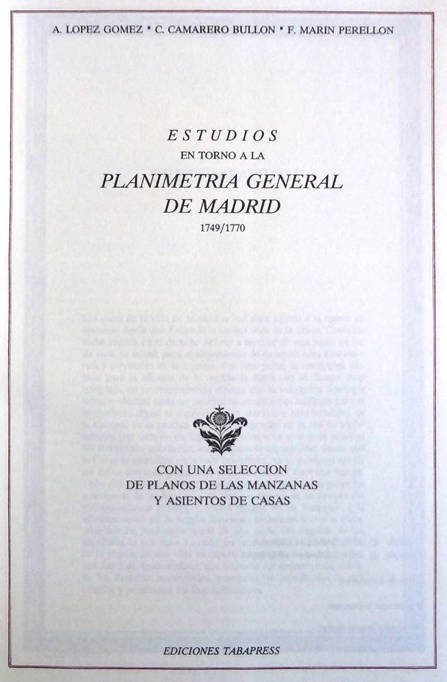 López; Camarero; Perellón. Planimetría de Madrid