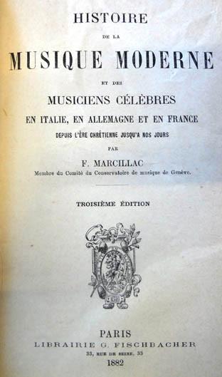 Marcillac. Histoire de la musique moderne