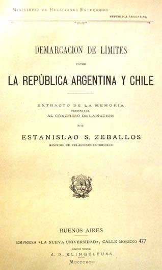 Zeballos. Demarcación de límites Argentina-Chile