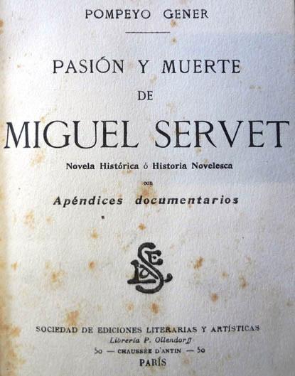 Gener. Pasión y muerte de Miguel Servet