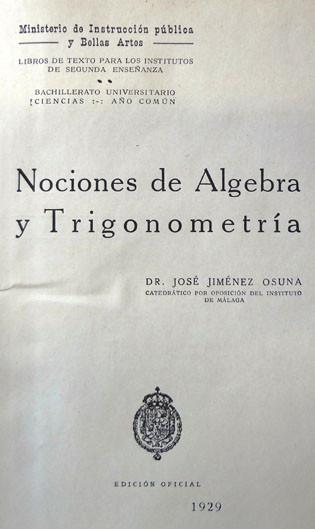 Osuna. Notions of algebra and trigonometry