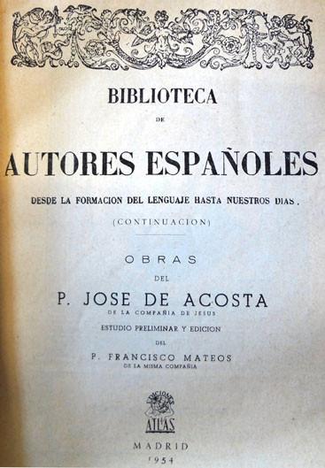ACOSTA. Biblioteca de autores españoles