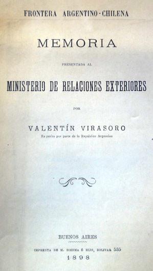 Virasoro. Memoria Ministerio Relaciones Exteriore