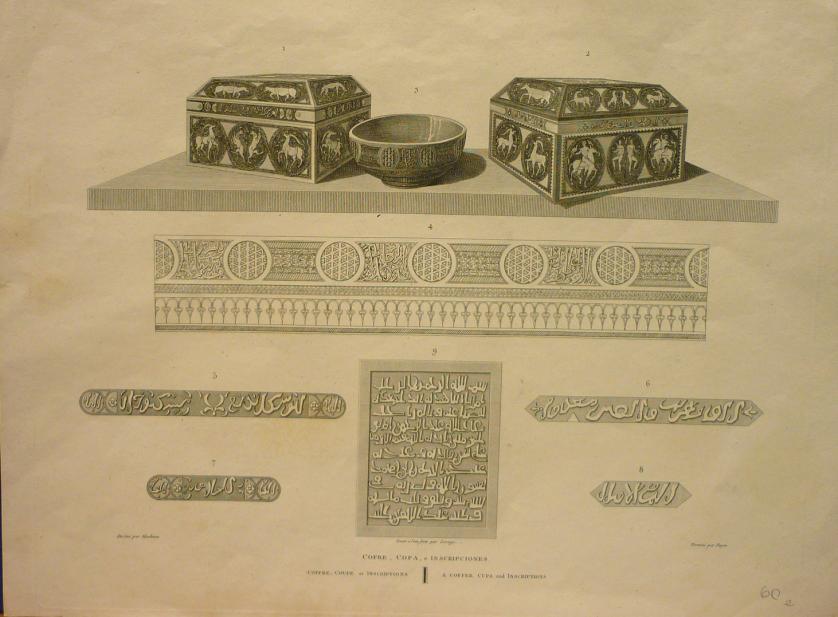Cofre, copa e inscripciones