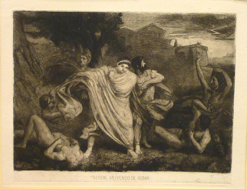 Nero fleeing from Rome