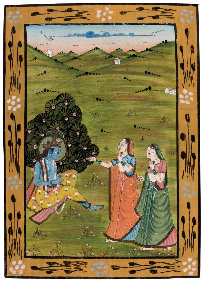 Acuarela sobre seda. Rajastán. India, S. XX.