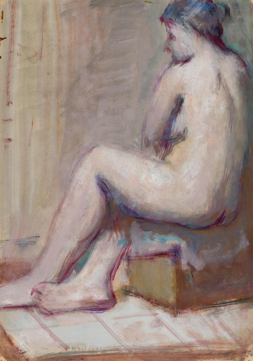 Demetrio Salgado. Mujer desnuda sentada