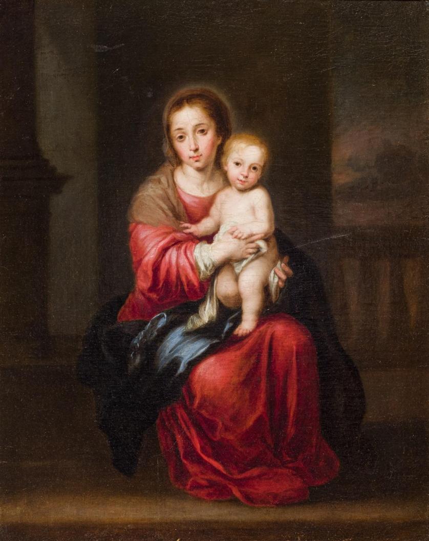 Escuela Sevillana S. XVII. Virgen con Niño