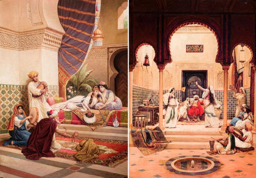 Jose Cala y Moya. Two orientalist scenes