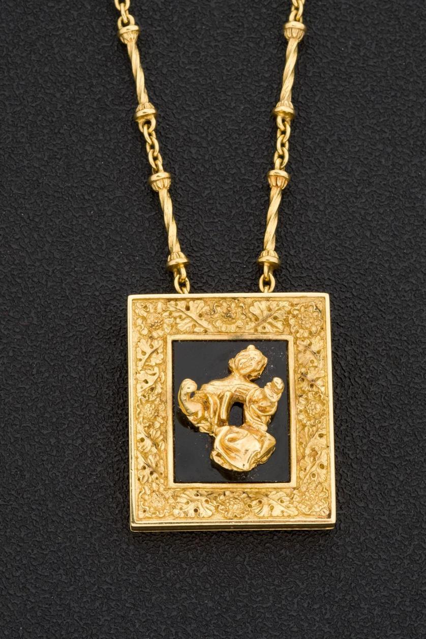 Gold necklace Dali. Madonna of Port Lligat