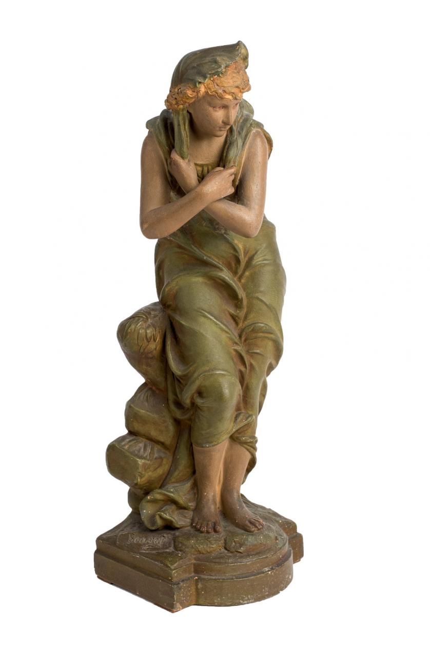 Eutrope Bouret. Ceramic lady. France 19th C.